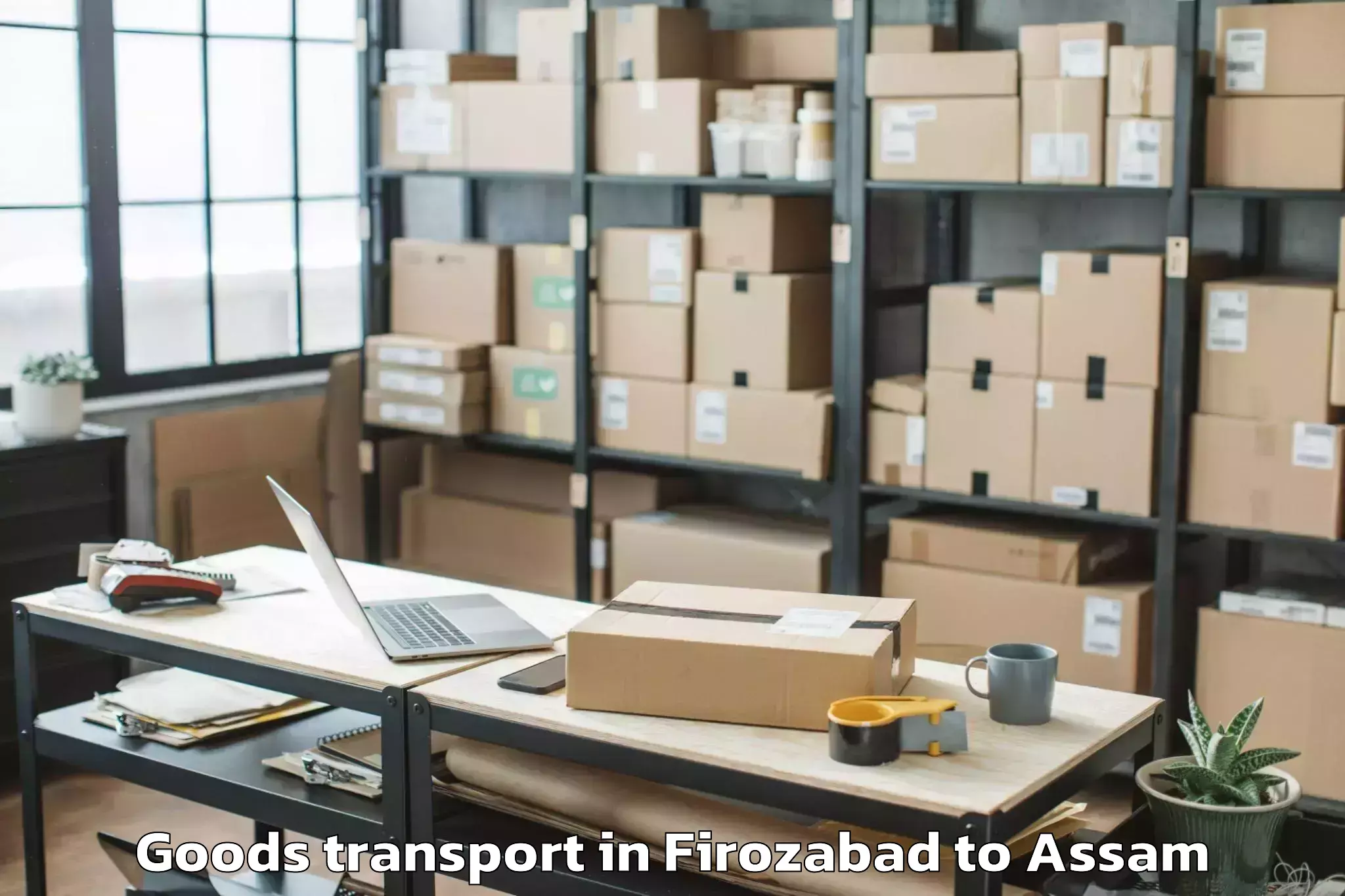 Top Firozabad to Laharighat Goods Transport Available